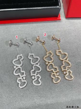 Qee1in triple gourd full di*m*nd stud earrings