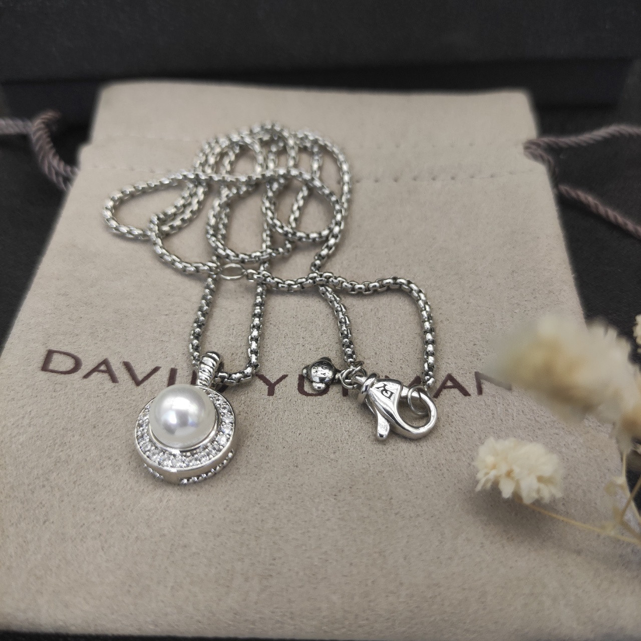 dau1d Yvrm*n peal necklace(chain thickness 2mm, length 45+5cm delay chain)