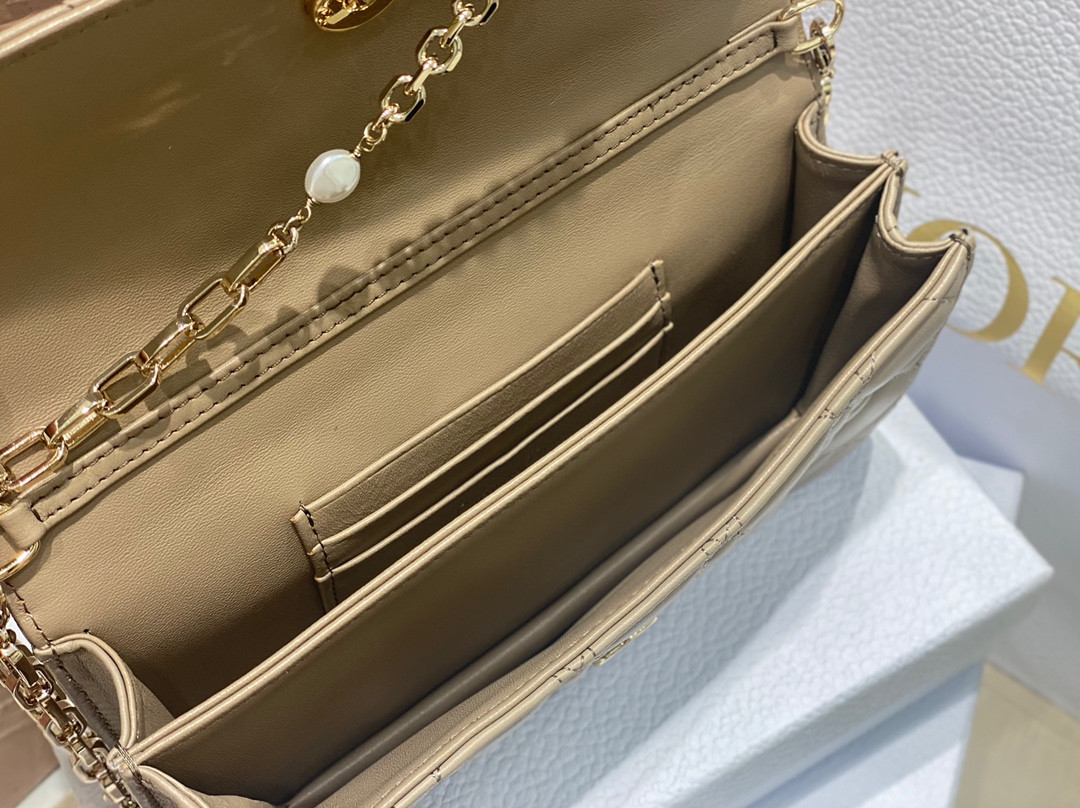miss D*or mini handbag beige cannage woven pattern lambskin s0980onmj_m52u 21 x 11.5 x 4.5 cm