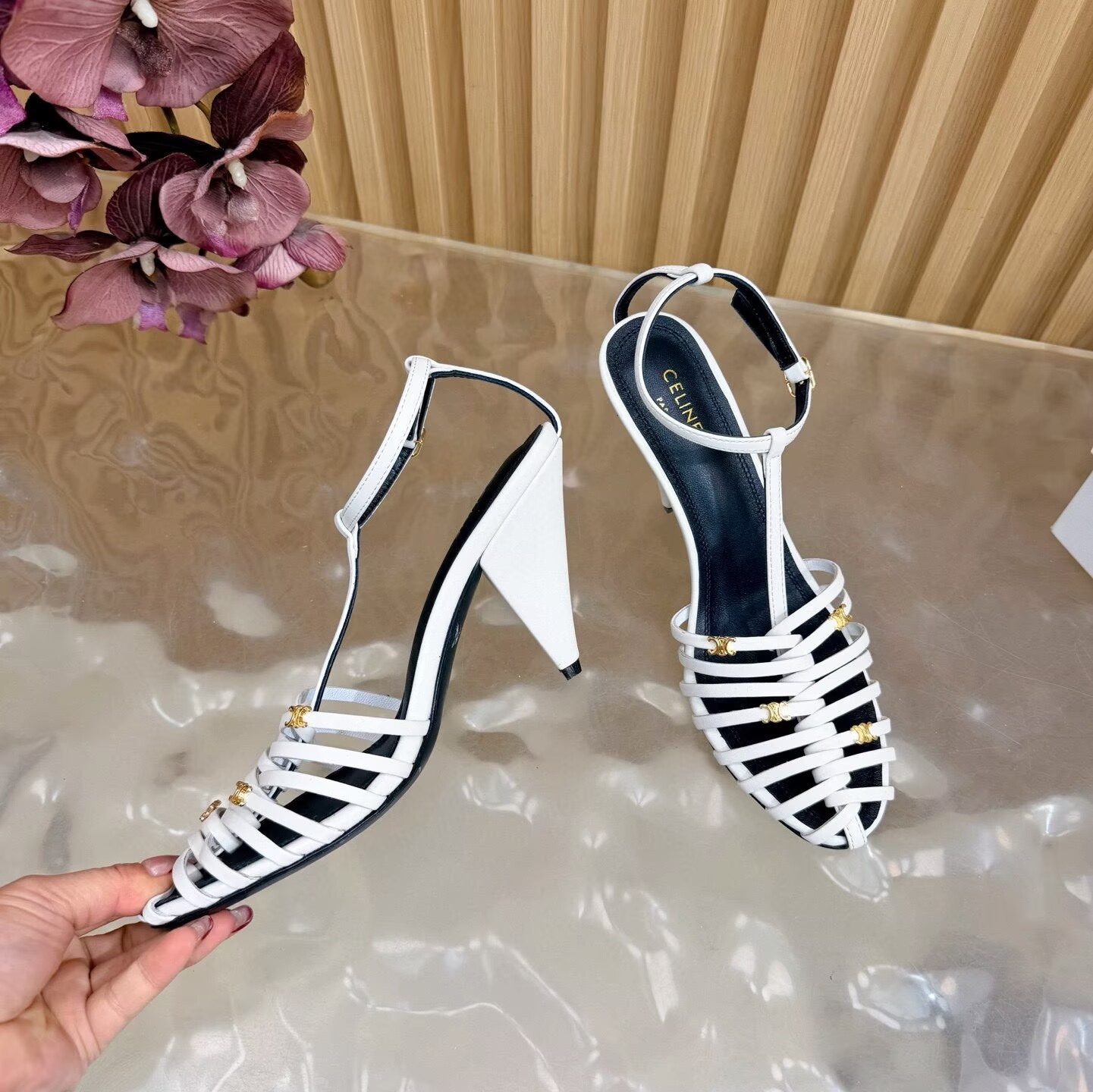 ua Ce**e cage heeled sandal 8.5cm heel