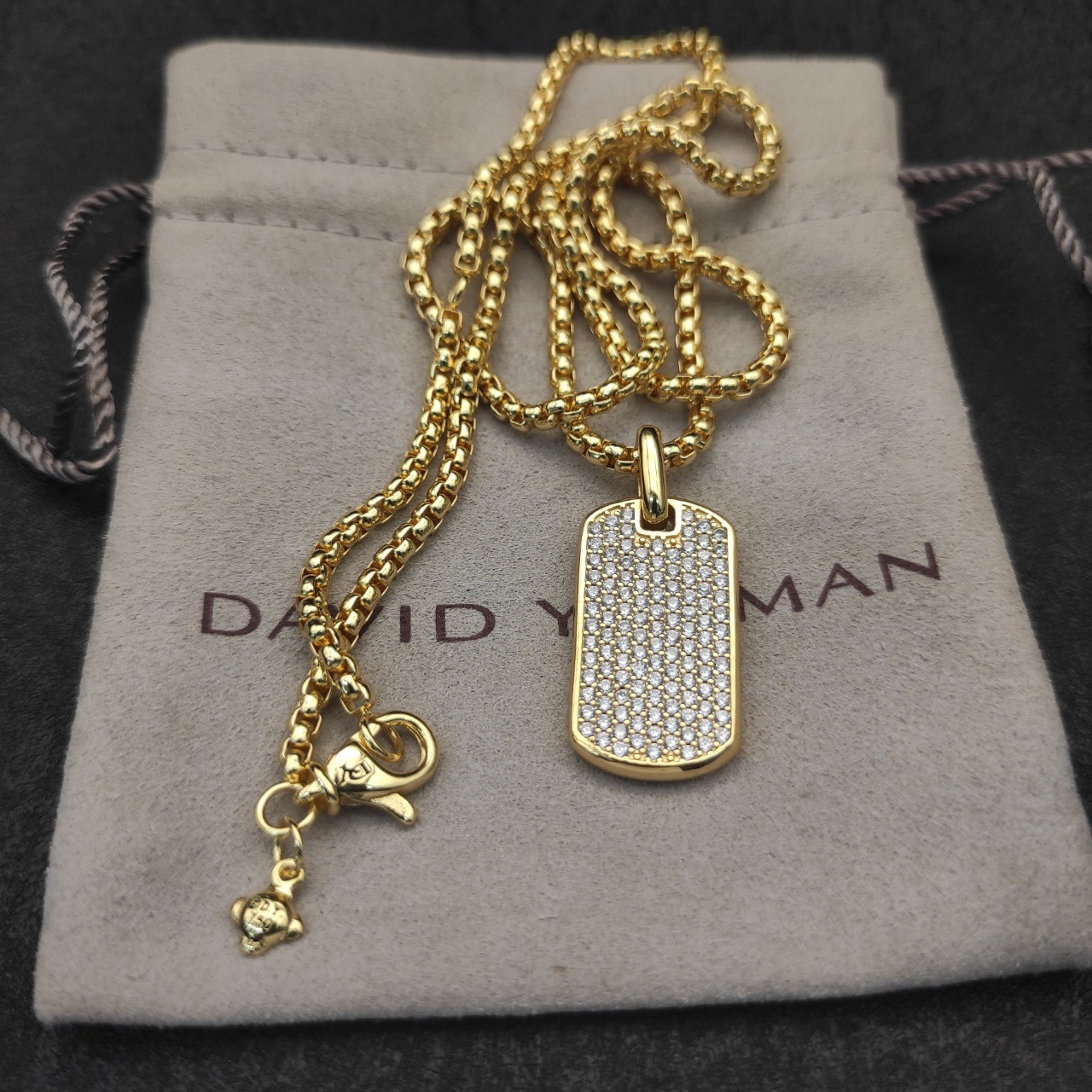 dau1d Yvrm*n brand necklace(chain length 50+5cm delay chain chain thickness 3mm)