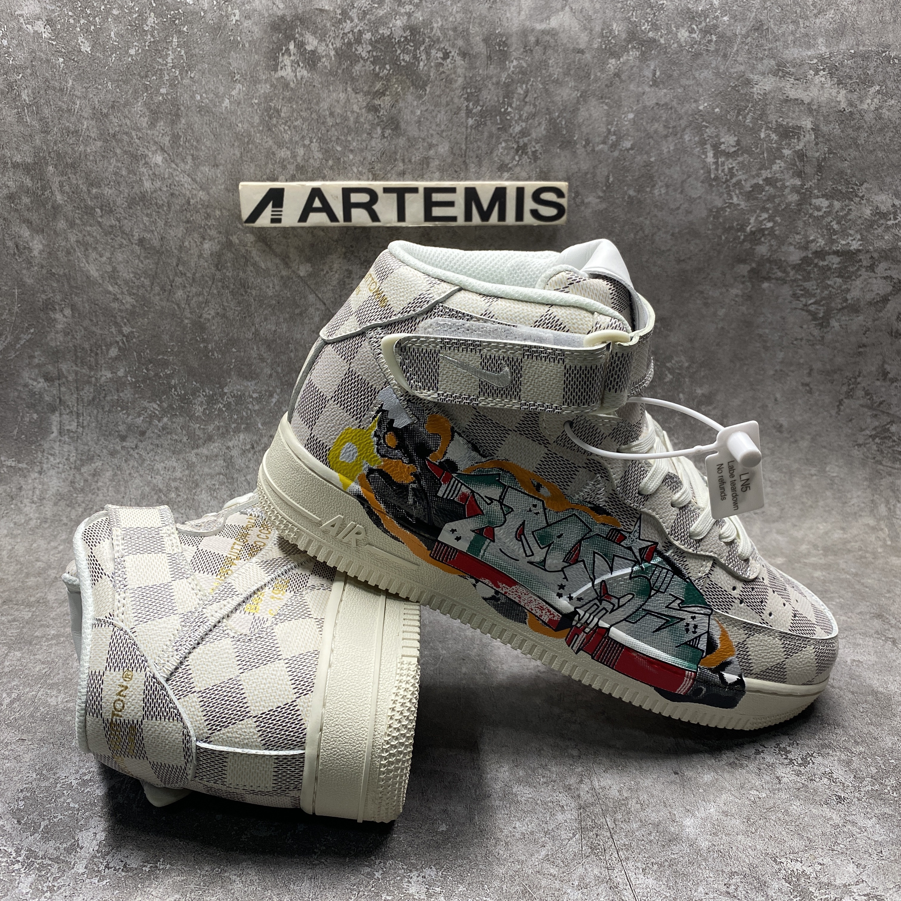 1v x nike air force 1 mid by virgil abloh Gr*ffiti
