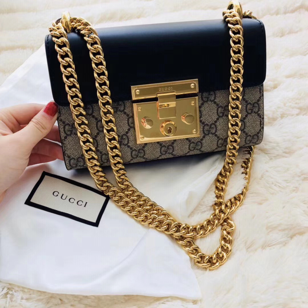 G*u*i padlock shoulder bag 20cm