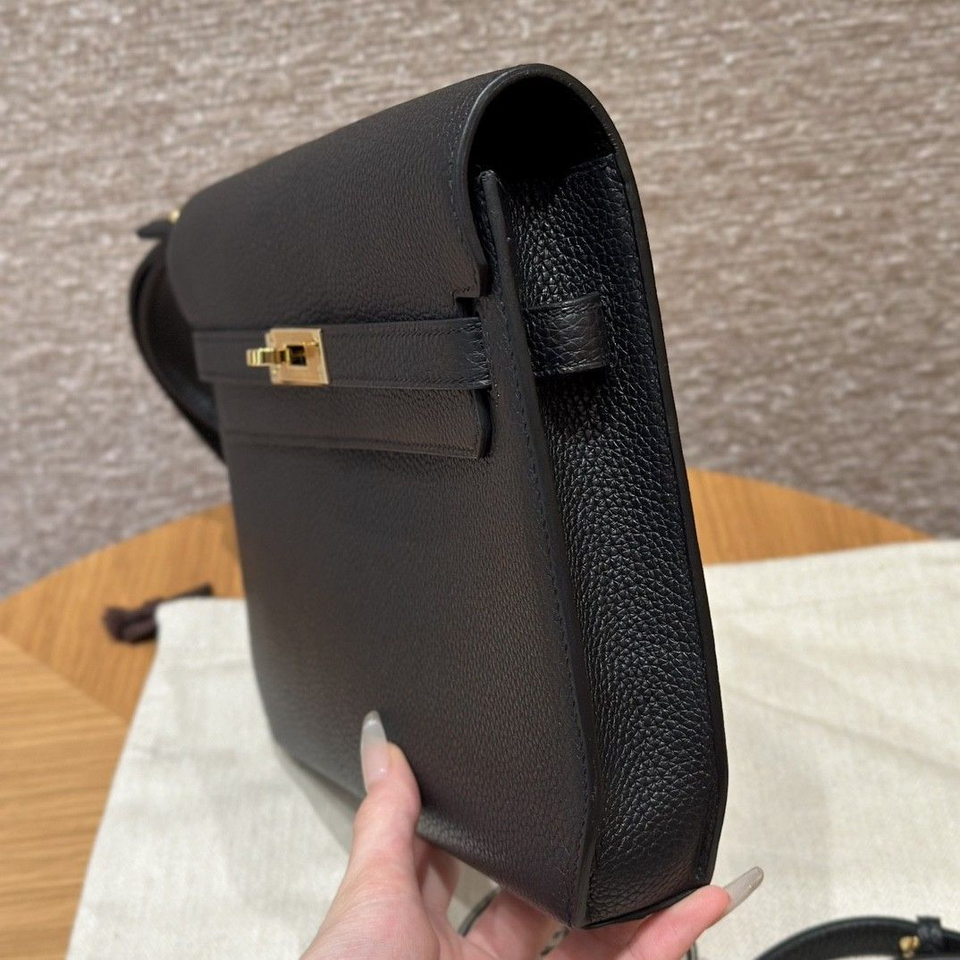 H**mes kelly depeches togo black 25cm