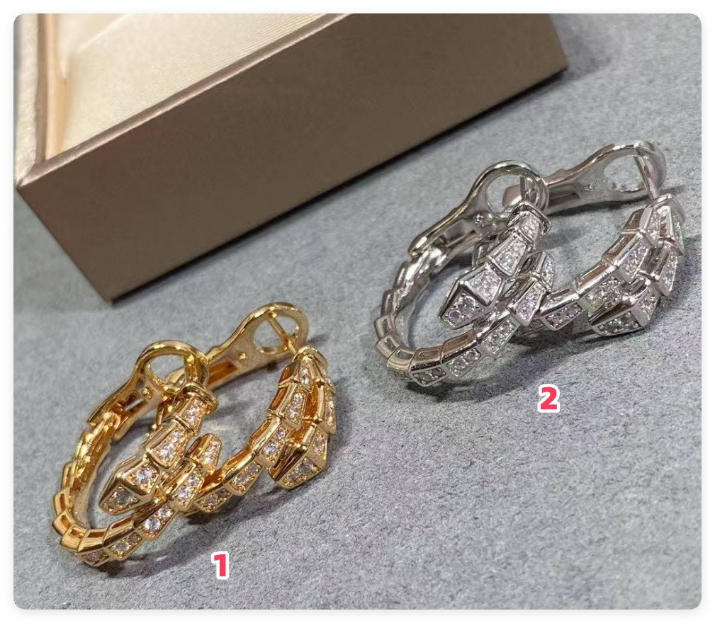 b*l*ai full-Di*m*nd snake earrings