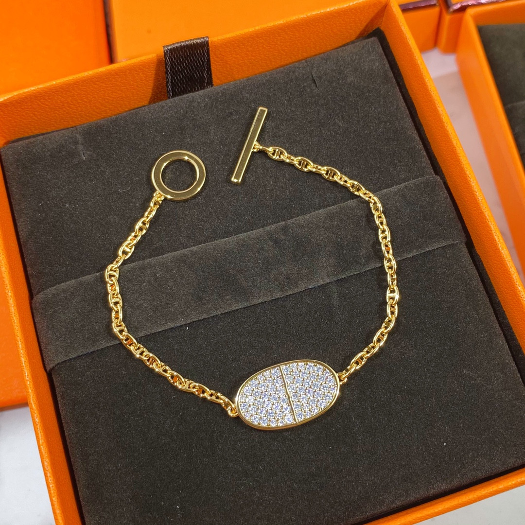 H**mes round  h pendant bracelet