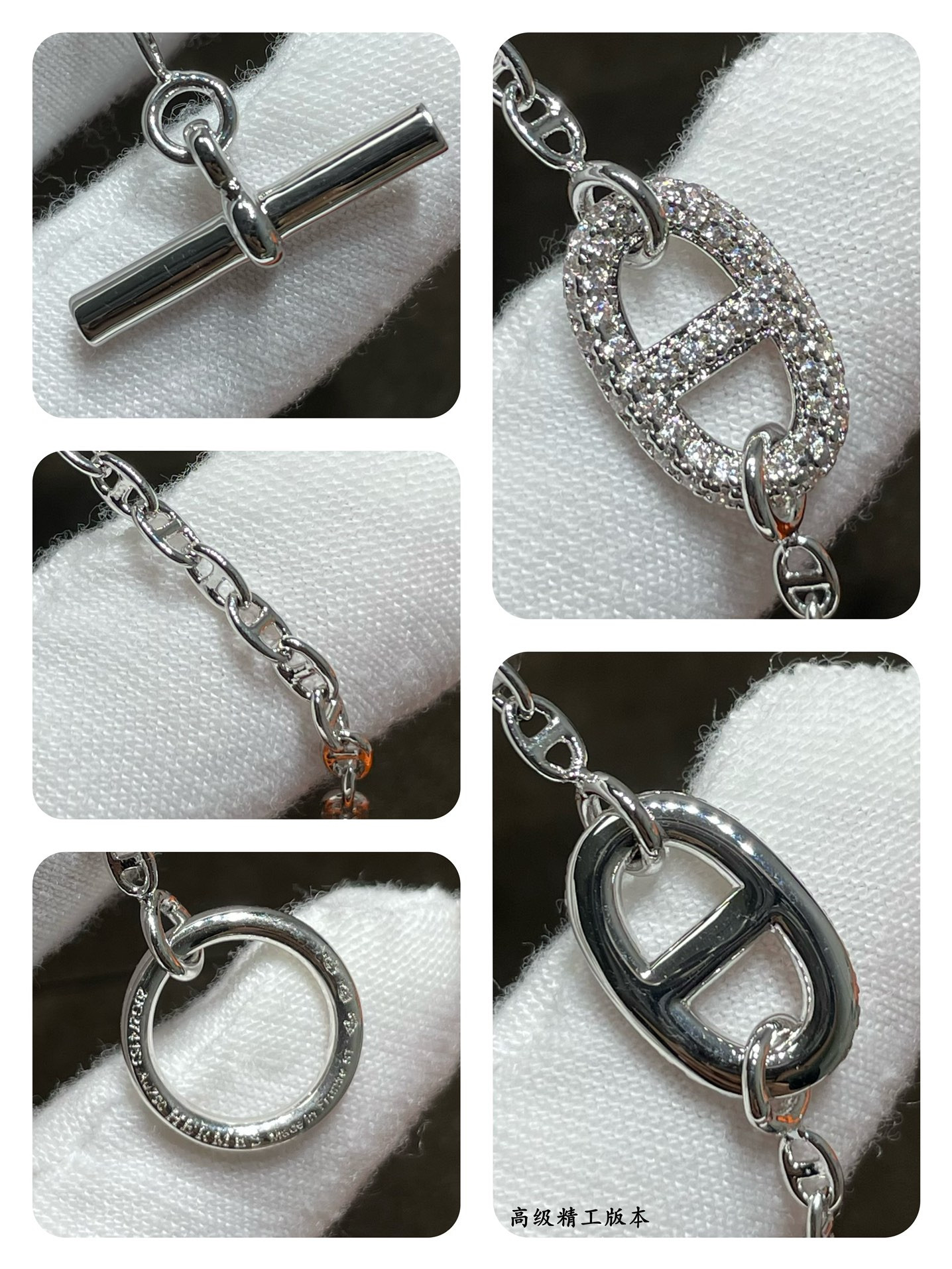 H**mes fully di*m*nd-encrusted h bracelet