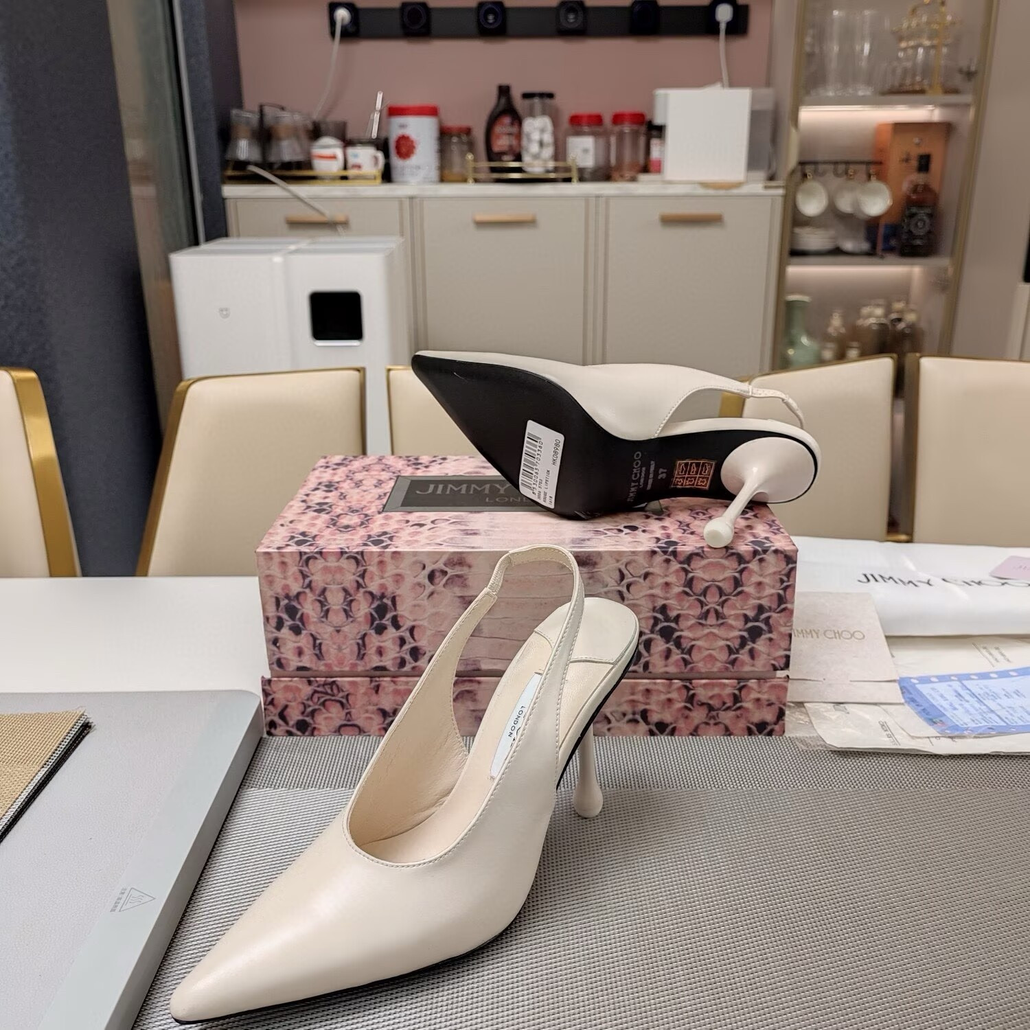 ua Ji*y Ch* leather pumps 100mm