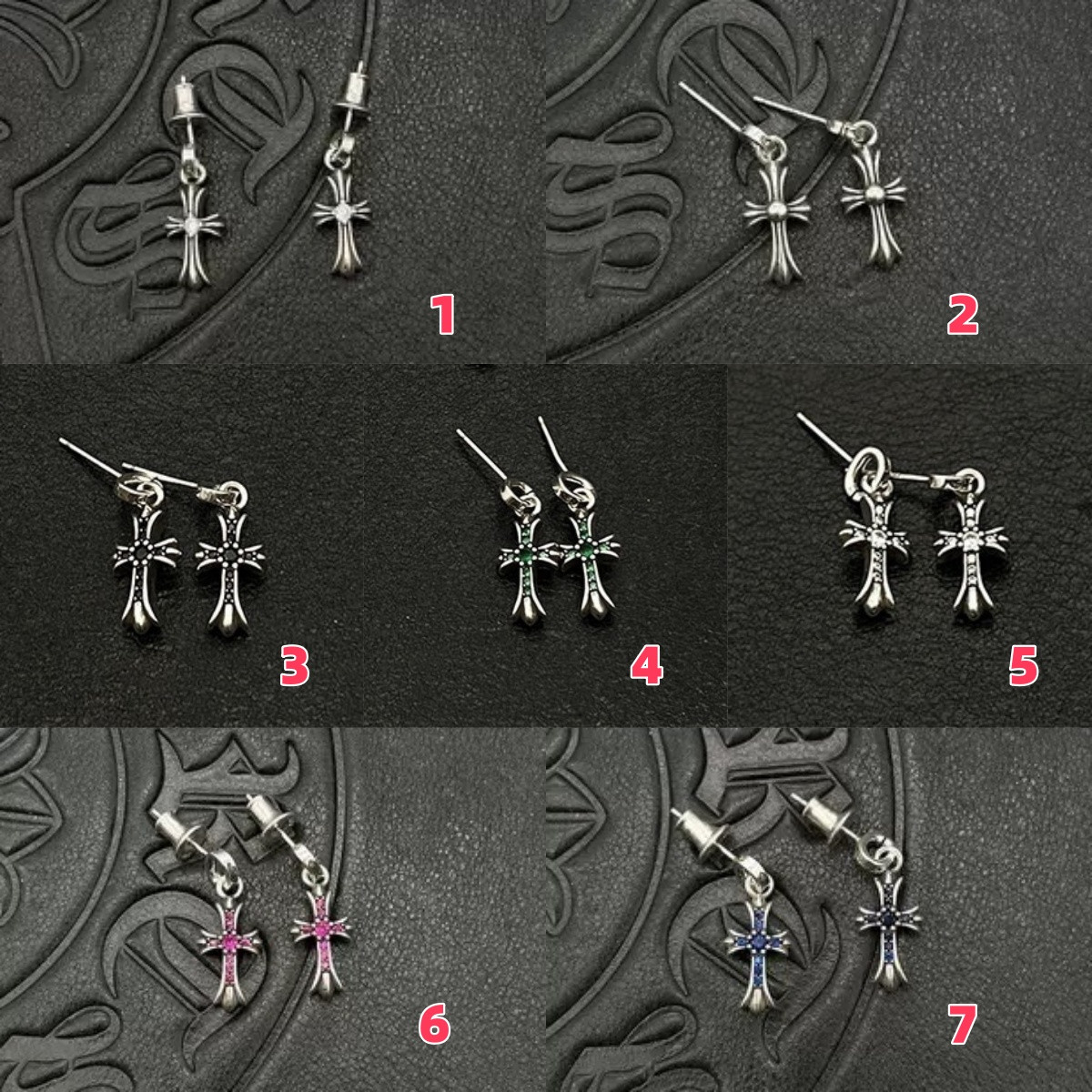 Ch**me He**ts cross earrings