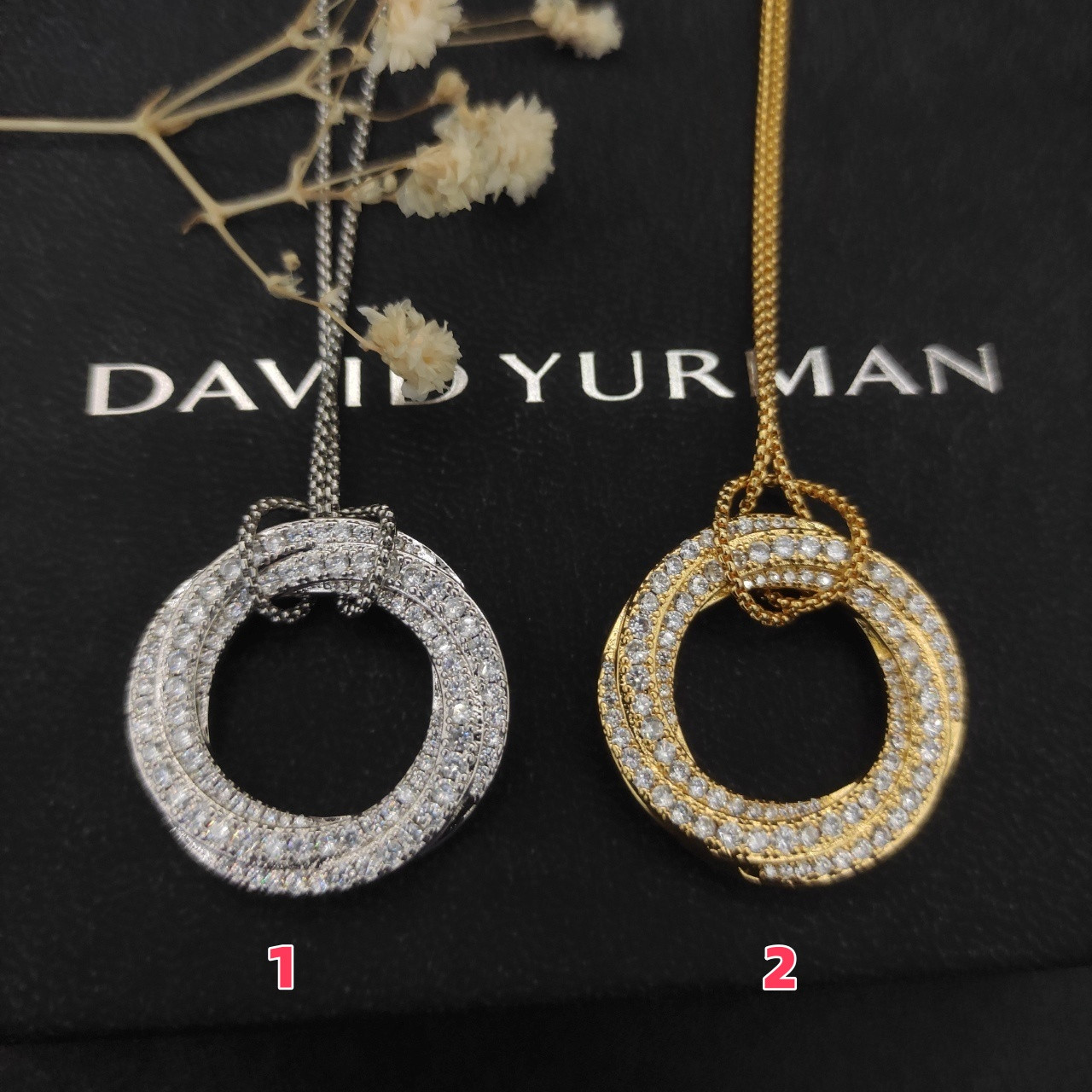 dau1d Yvrm*n 30mm round with full di*m*nds necklace(chain length 90cm chain thickness 1.5mm)
