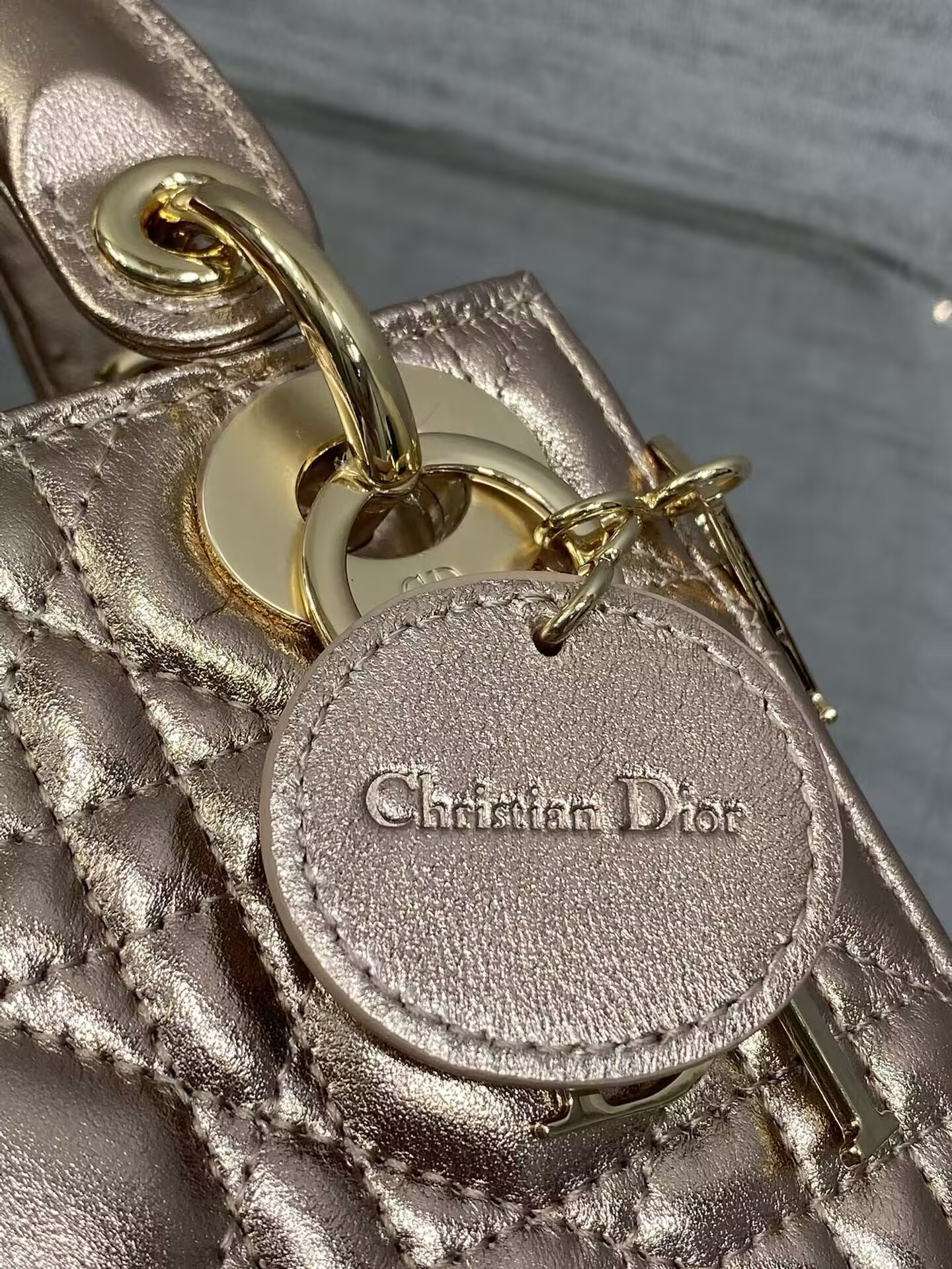 mini lady D*or bag cannage calfskin 17 x 15 x 7 cm