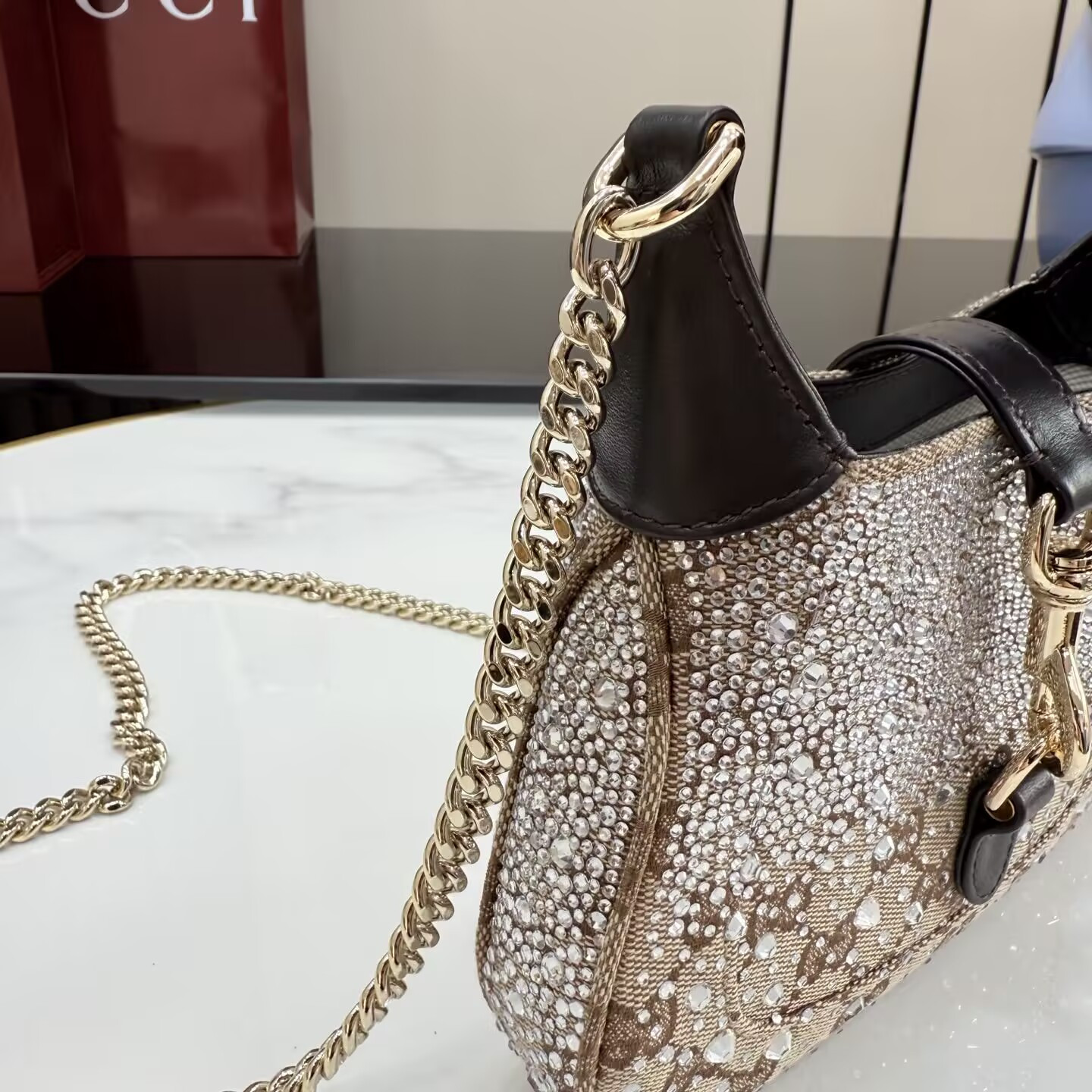 G*u*i jackie notte mini crystal handbag 19.5x18x3.5cm