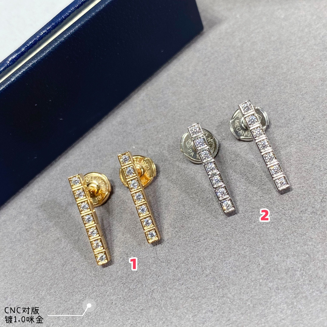 Ch0pard full di*m*nd bar earrings