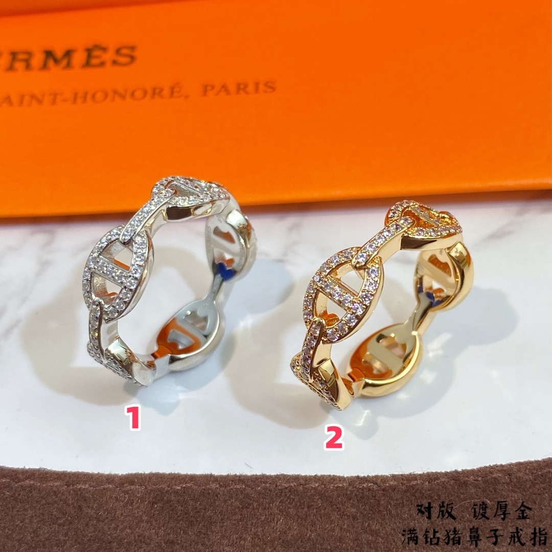 H**mes fully di*m*nd-encrusted collier de chien ring