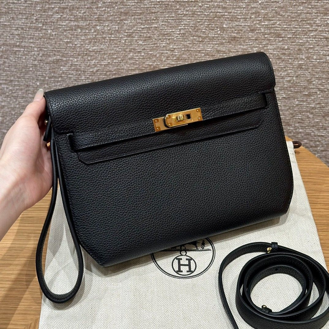 H**mes kelly depeches togo black 25cm