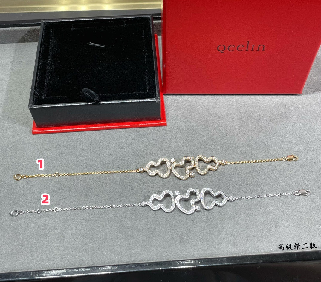 Qee1in triple gourd full di*m*nd bracelet