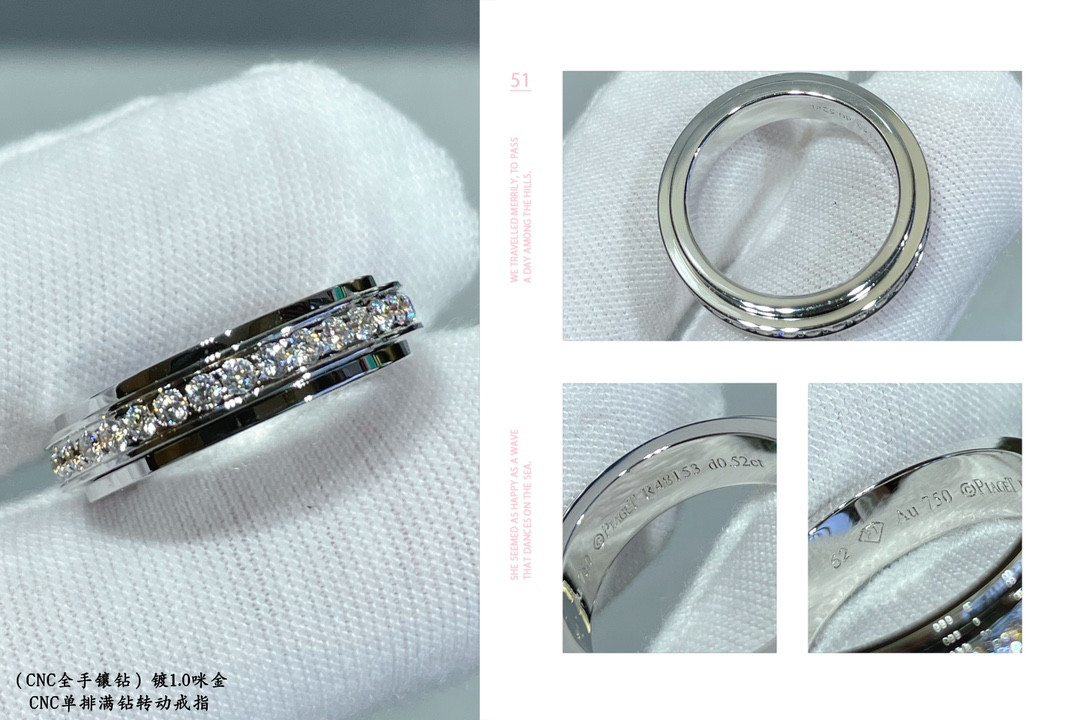 P1aget single-row fully di*m*nd-encrusted rotating ring