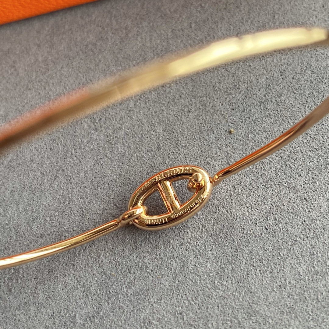H**mes thin tube di*m*nd pig nose bracelet