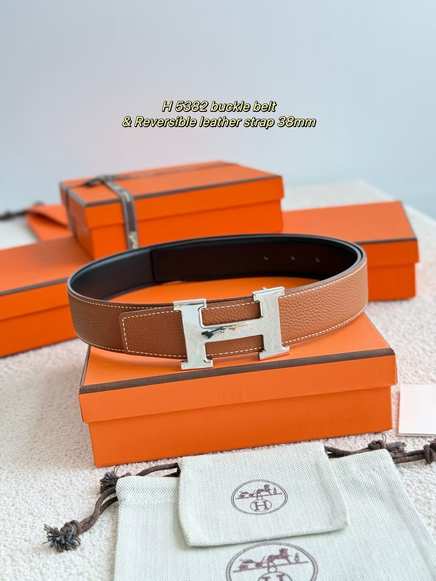 H**mes belt 38mm