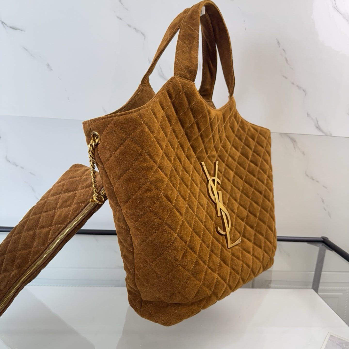 Y*L icare maxi shopping bag in quilted lambskin 38/58x43x8cm