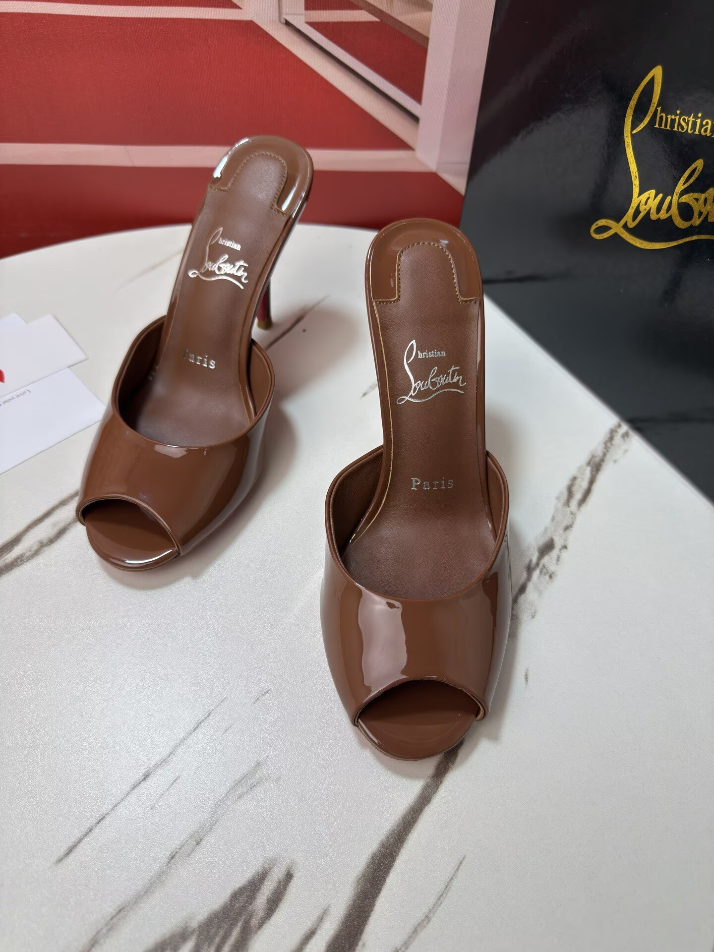 ua Ch**an louboutin me dolly mules 10cm heel