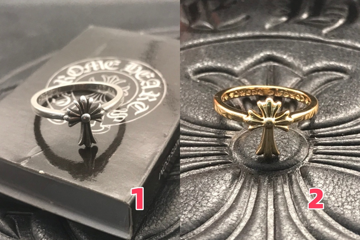 Ch**me He**ts small cross flower ring