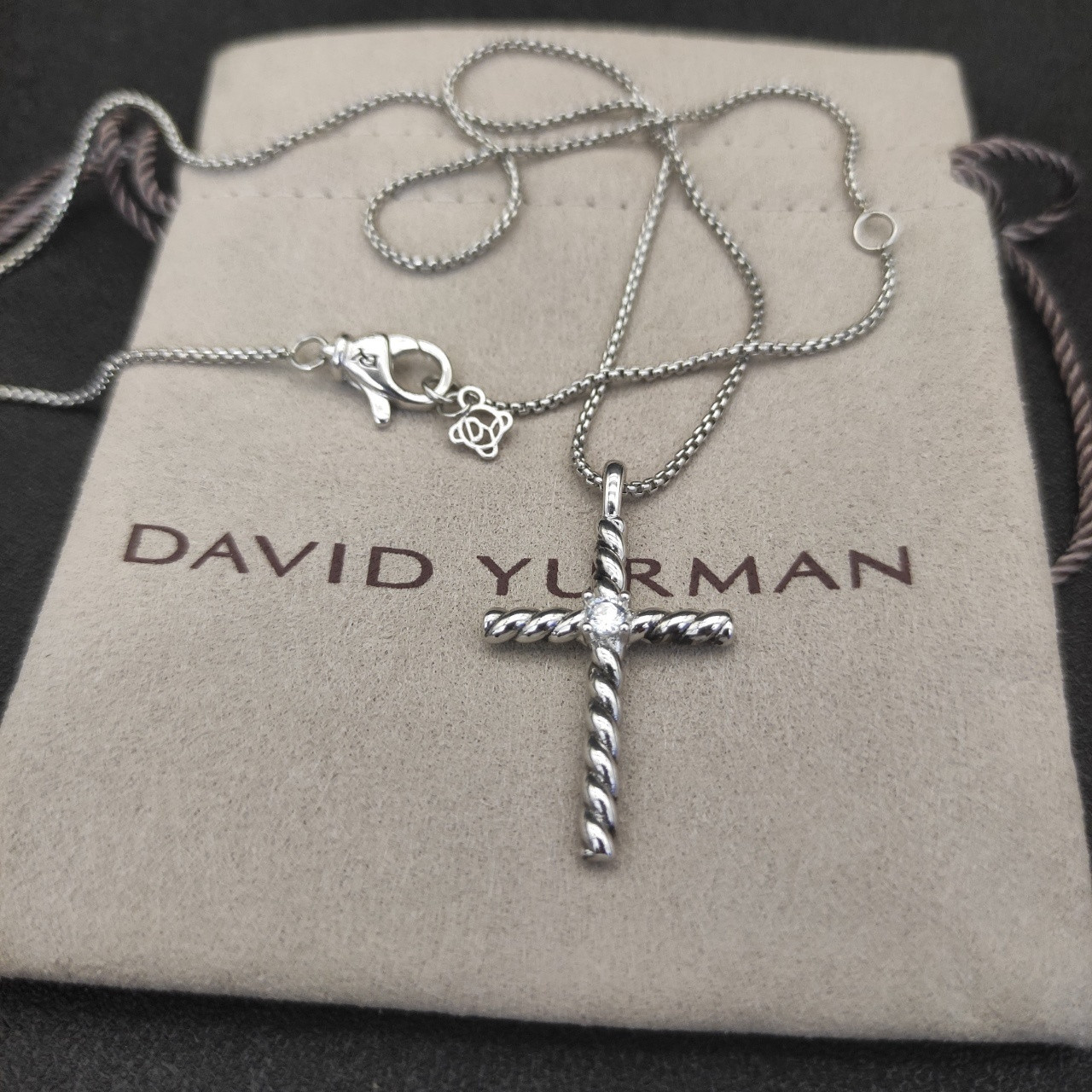 dau1d Yvrm*n cross necklace(chain length 45+5cm delay chain chain thickness 1.5mm)
