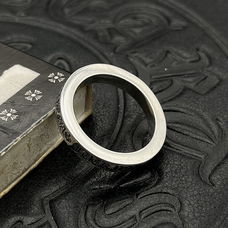 Ch**me He**ts 3mm cross and sanskrit ring