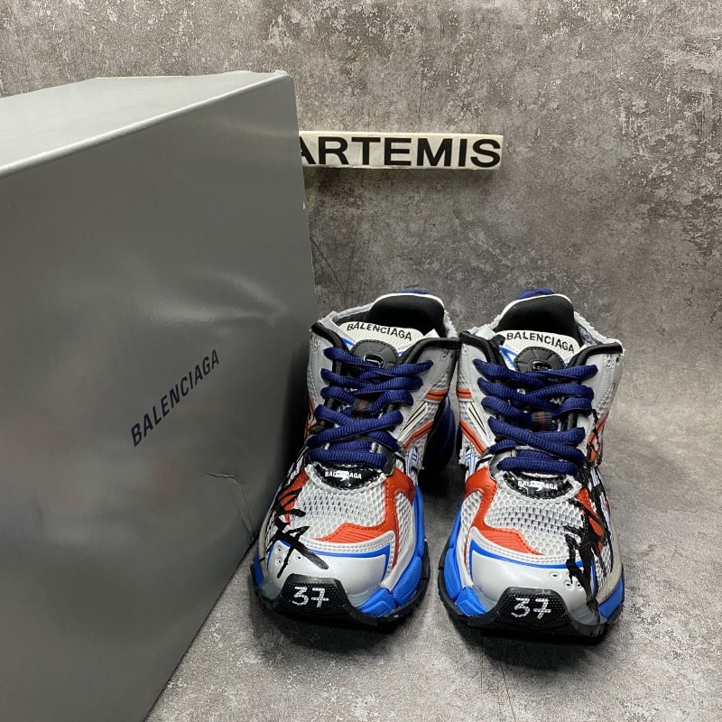 ba*len*cia*ga Gr*ffiti runner sneaker in blue