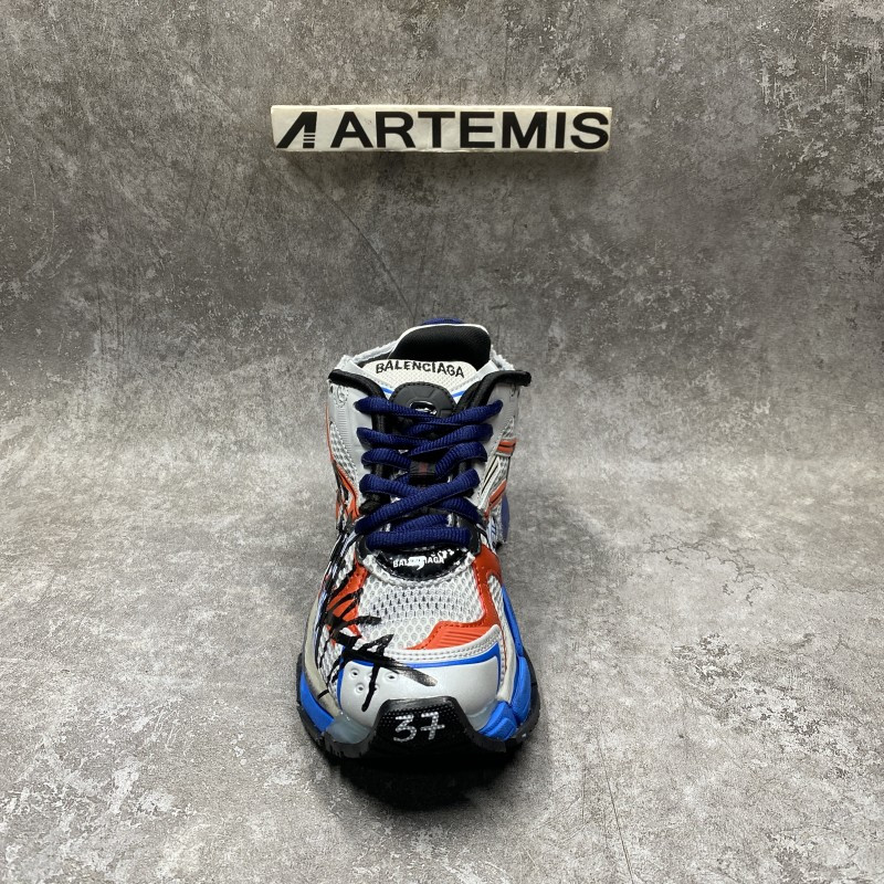 ba*len*cia*ga Gr*ffiti runner sneaker in blue