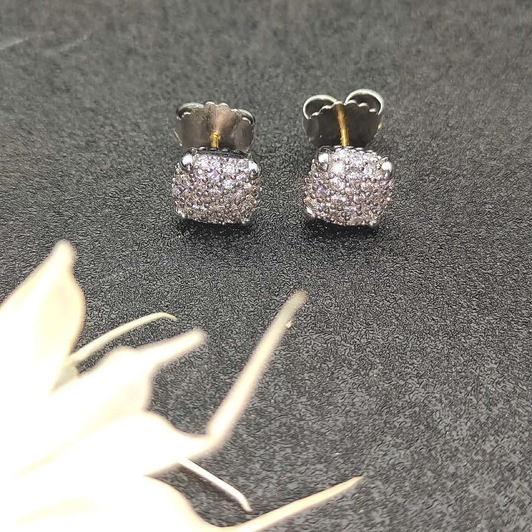 dau1d Yvrm*n 9mm four claws full of di*m*nds earrings