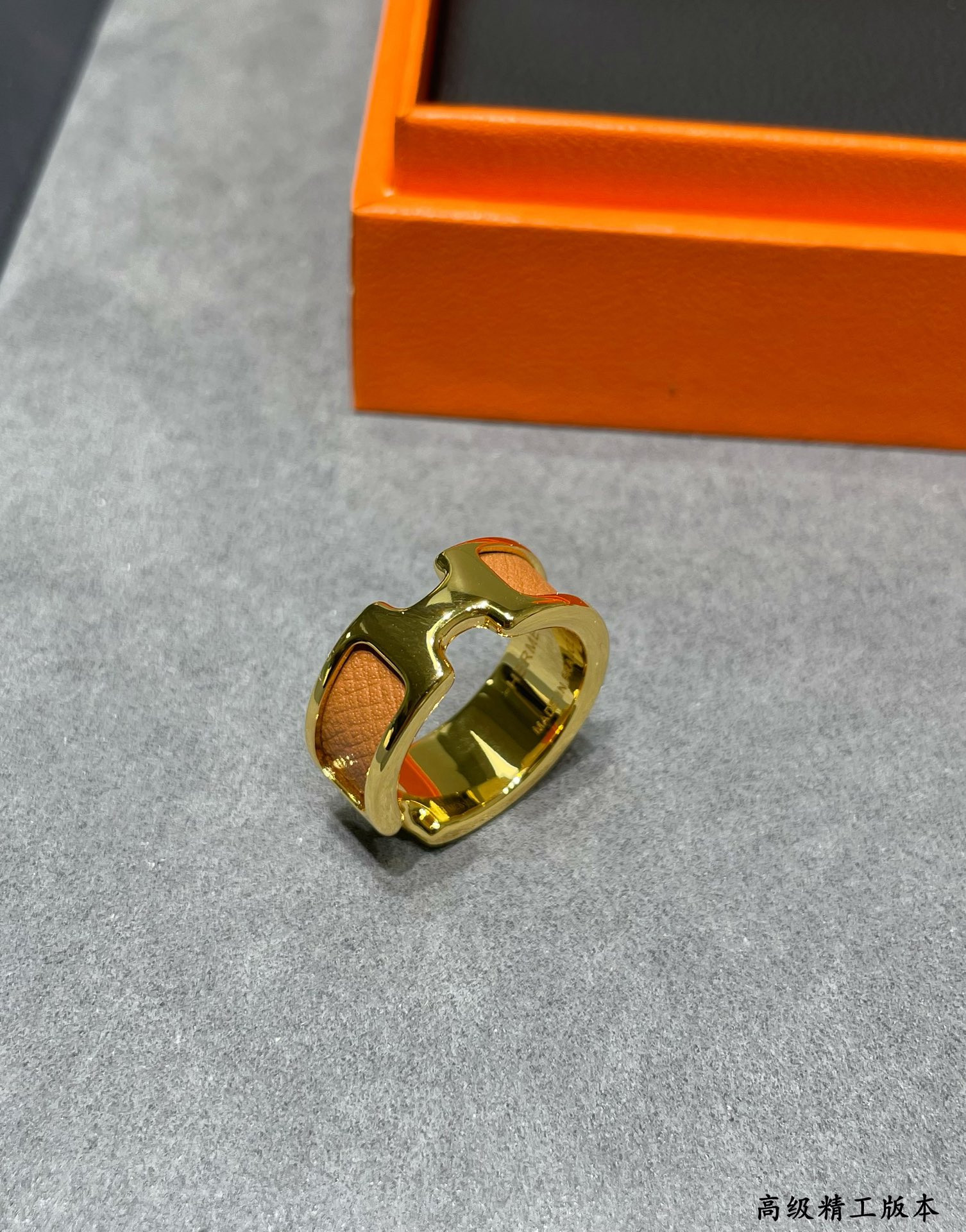 H**mes leather cord ring