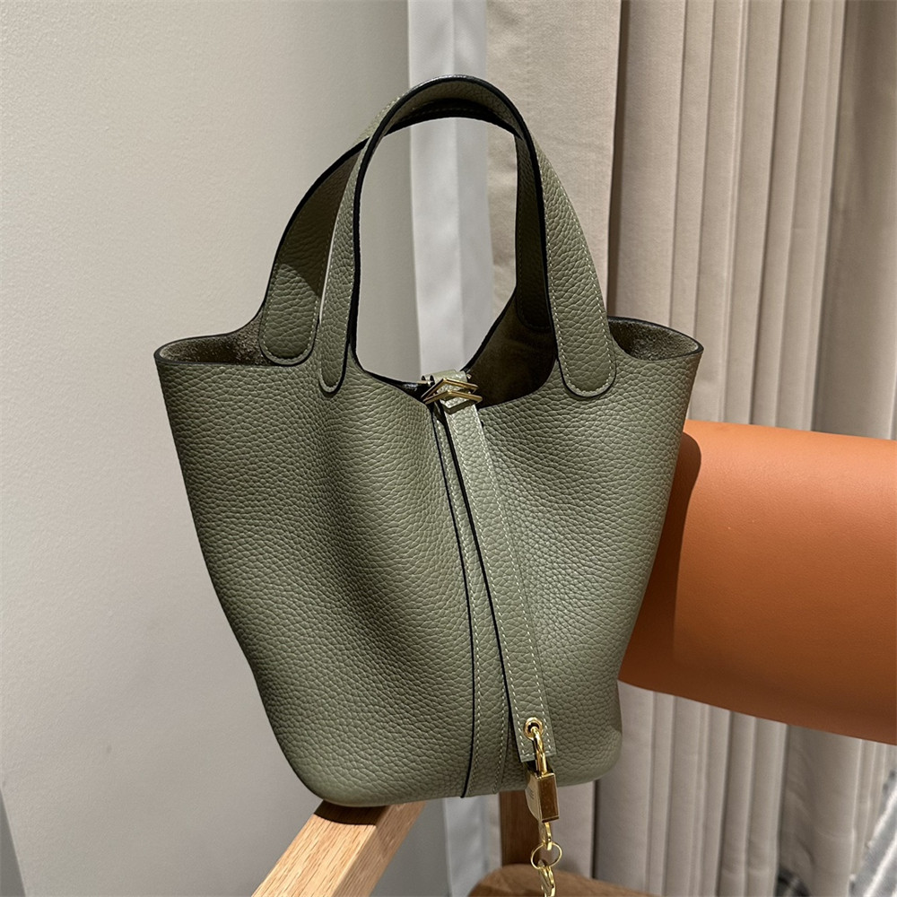H**mes picotin 18cm  sage greensage green without original box