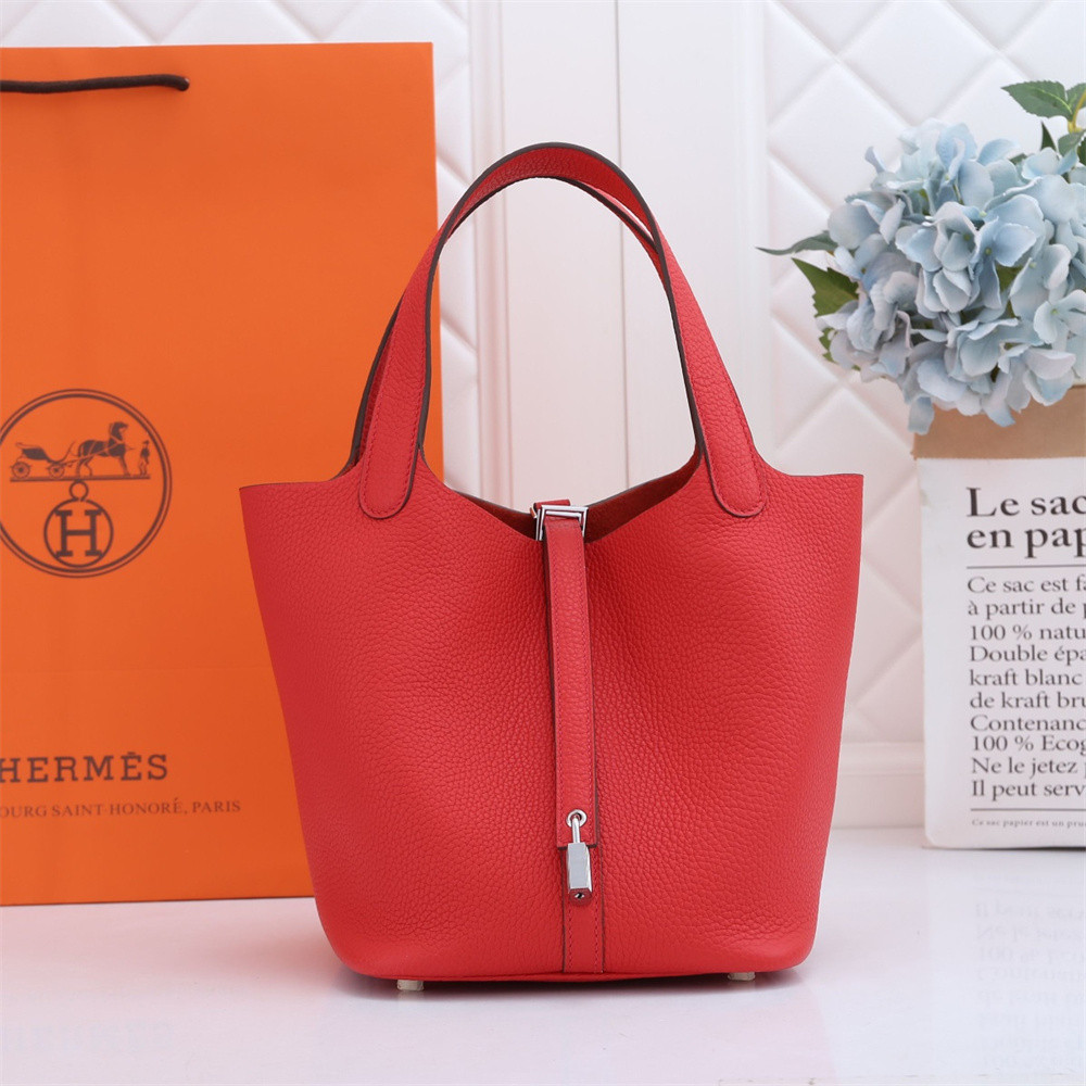 H**mes picotin 18cm bright red without original box