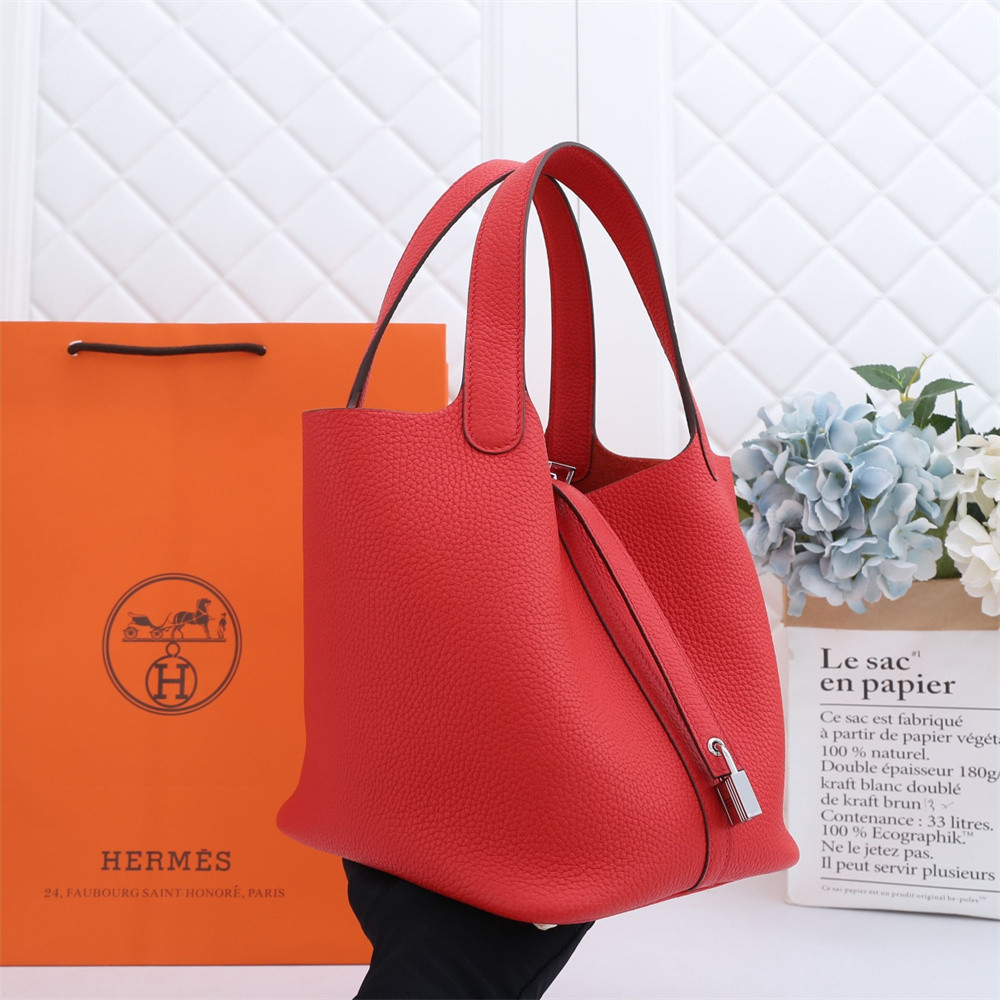H**mes picotin 18cm bright red without original box