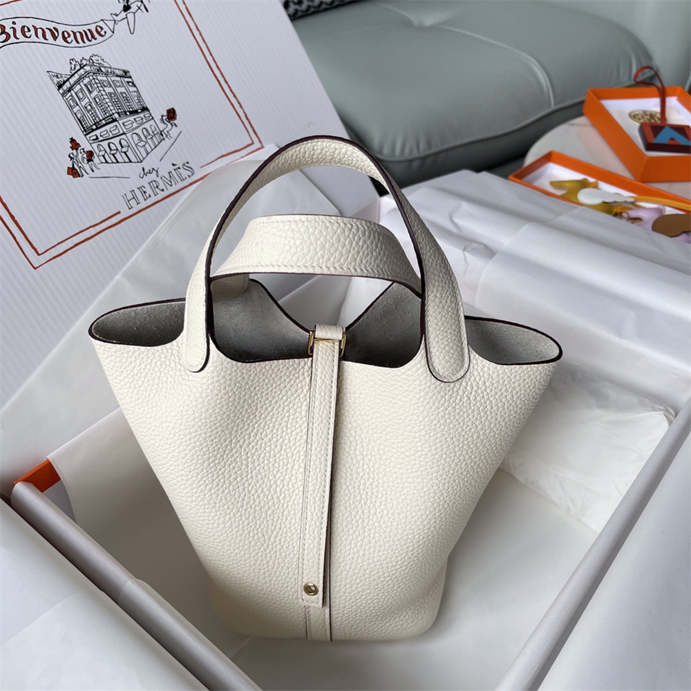 H**mes picotin 18cm milky white without original box