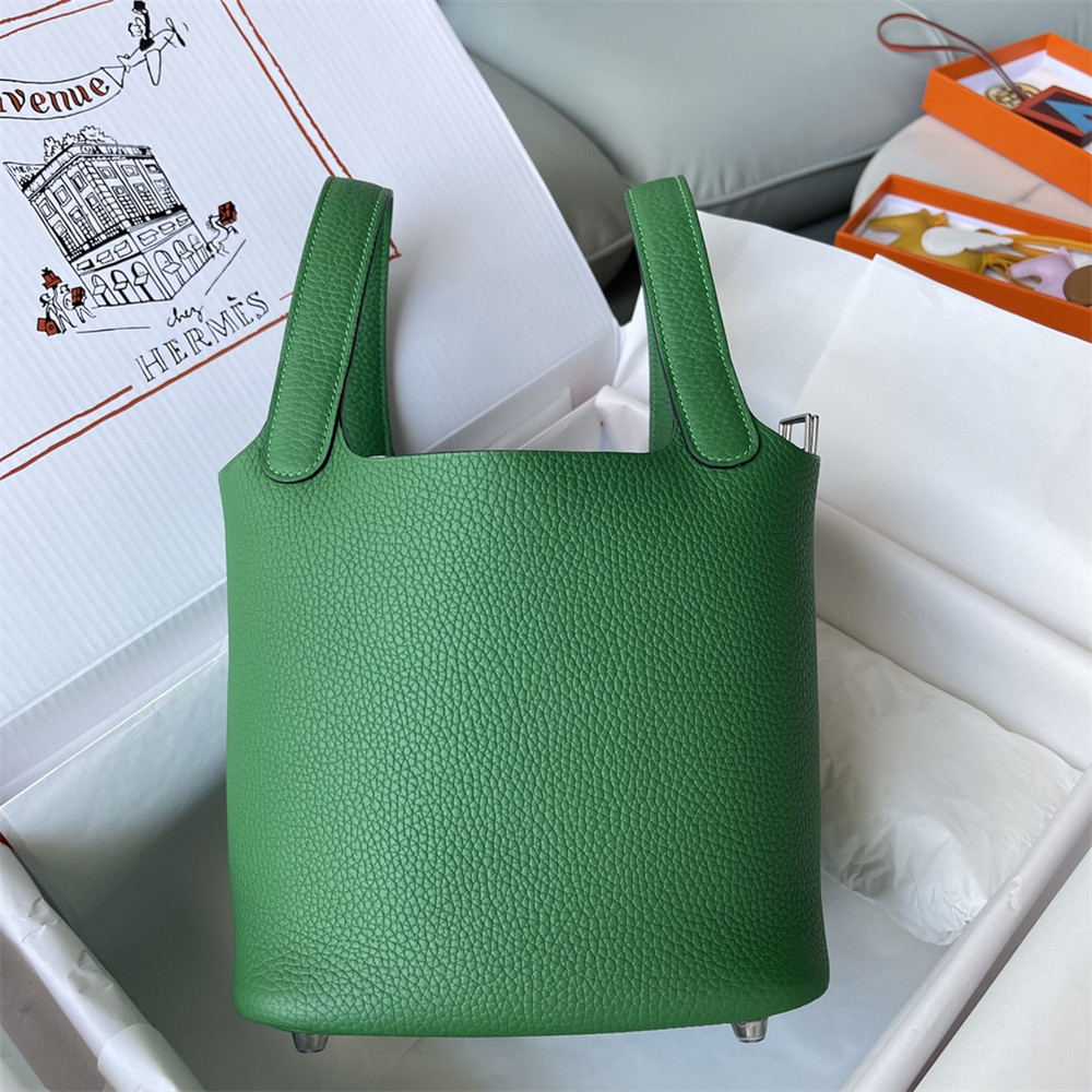 H**mes picotin 18cm bamboo green without original box