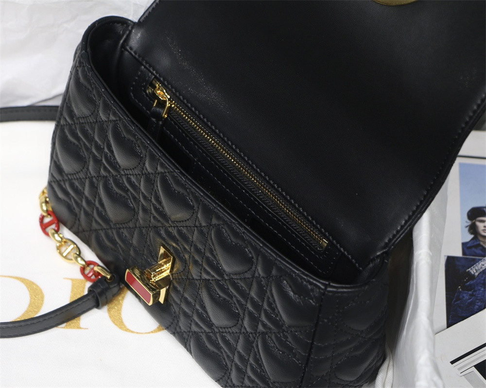 small D*or caro bag amour black 20 x 12 x 7 cm