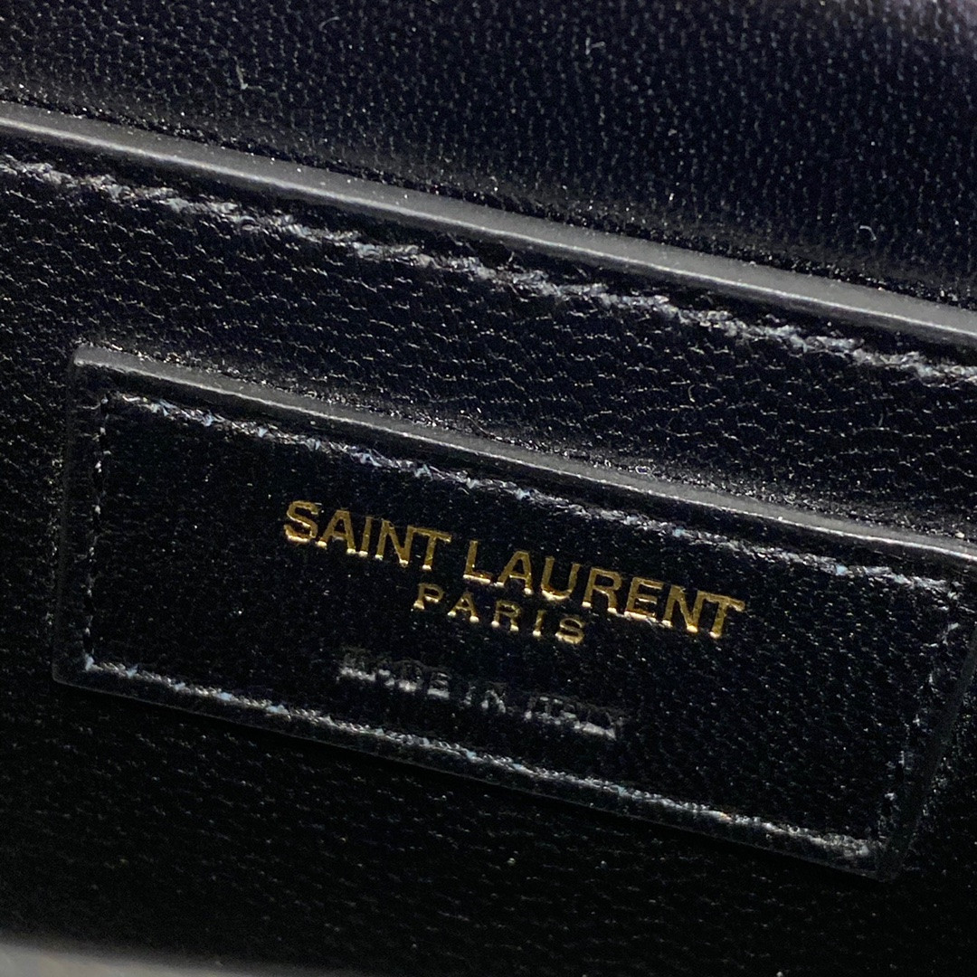 y*l solferino small satchel in box Sa**t Lau*nt blanc vintage 7.4 x 5.1 x 1.9 inches