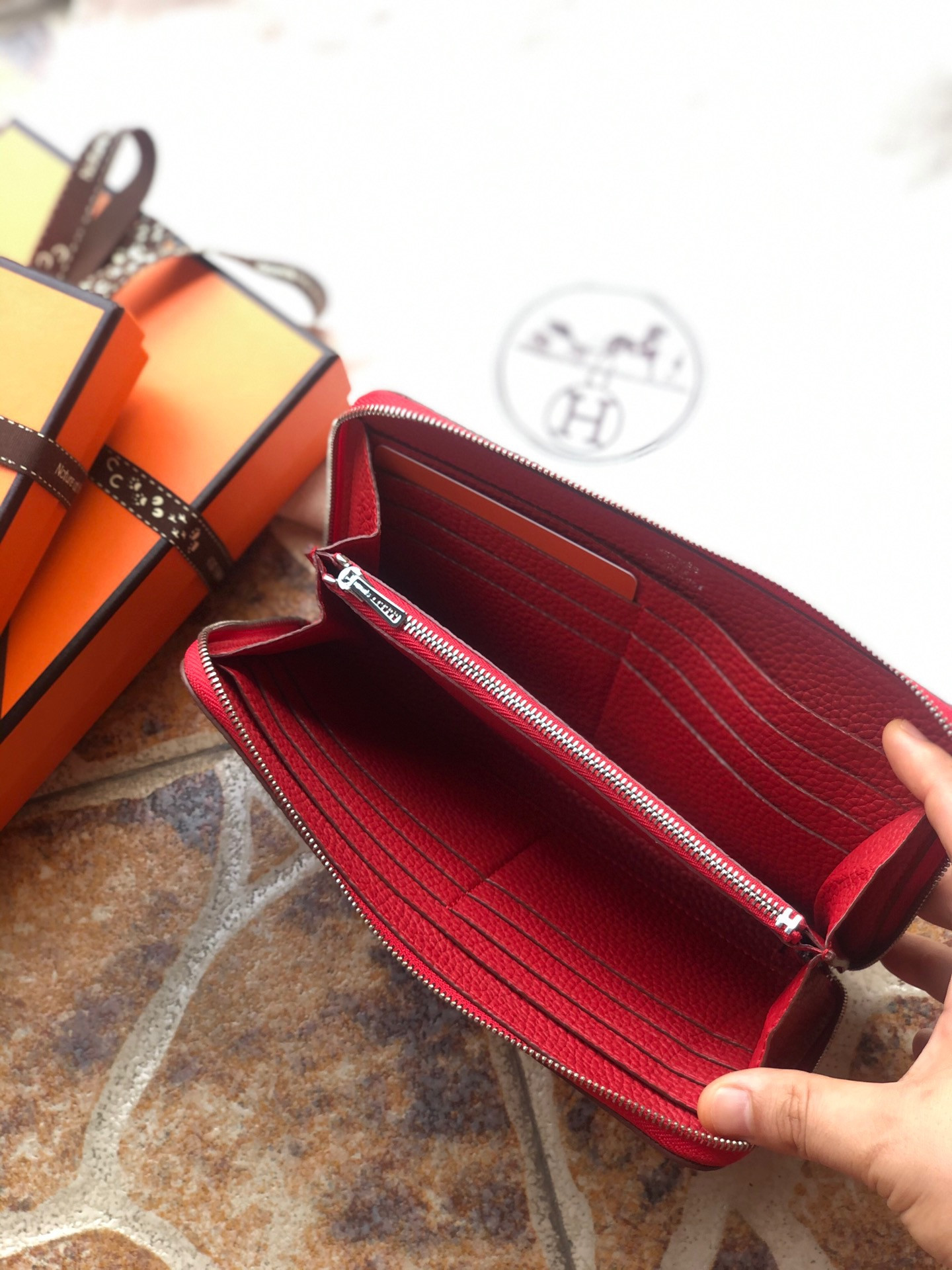 H**mes long wallet 20x11cm