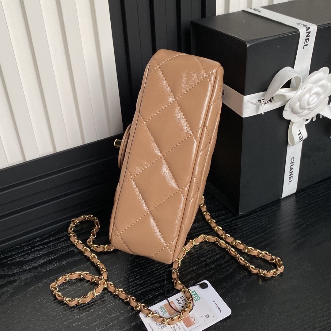 Ch*el mini flap bag with top handle 14×19×8.5cm