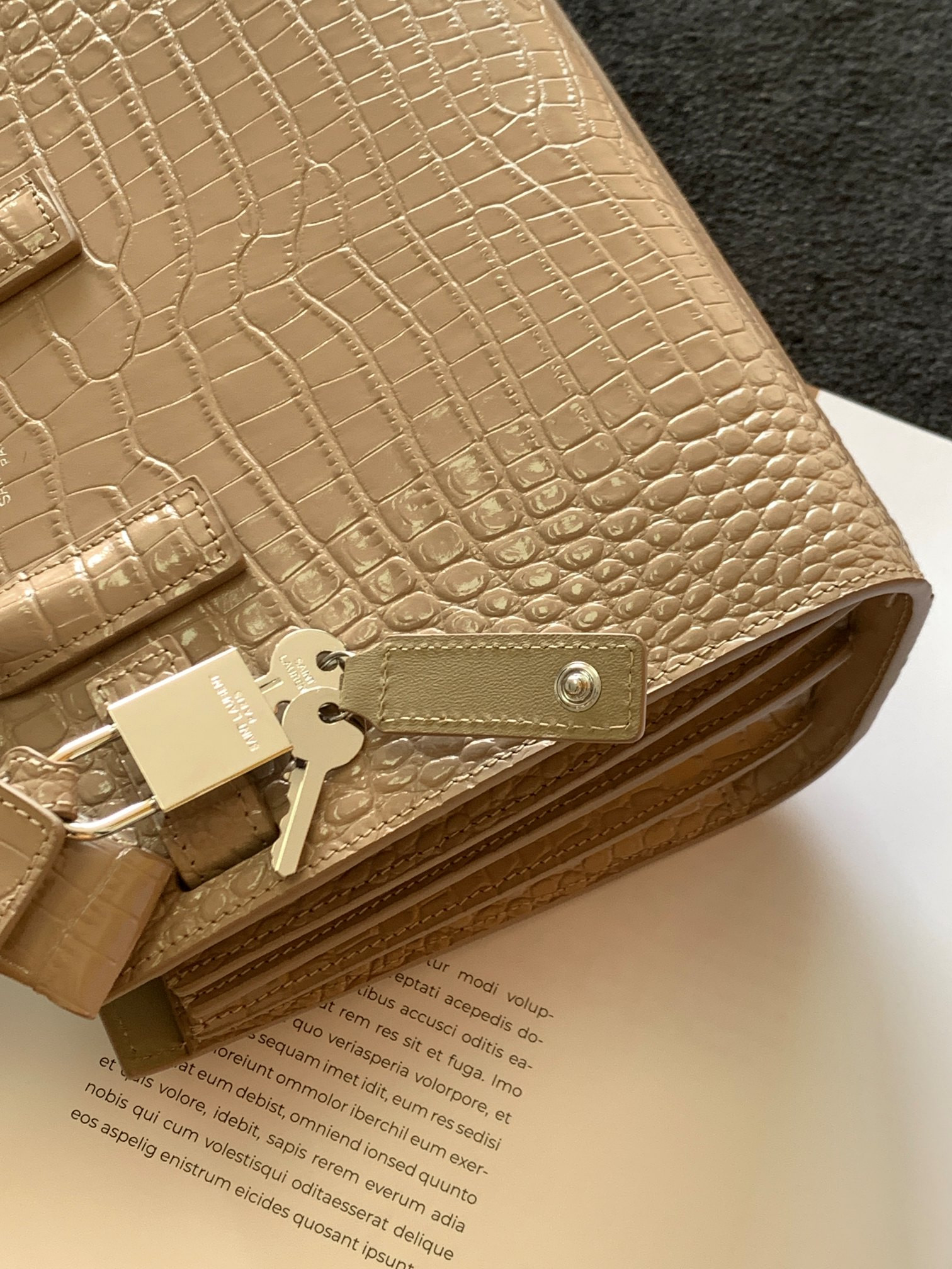 Y*L sac de jour in crocodile embossed leather - nano 22x18x10.5cm