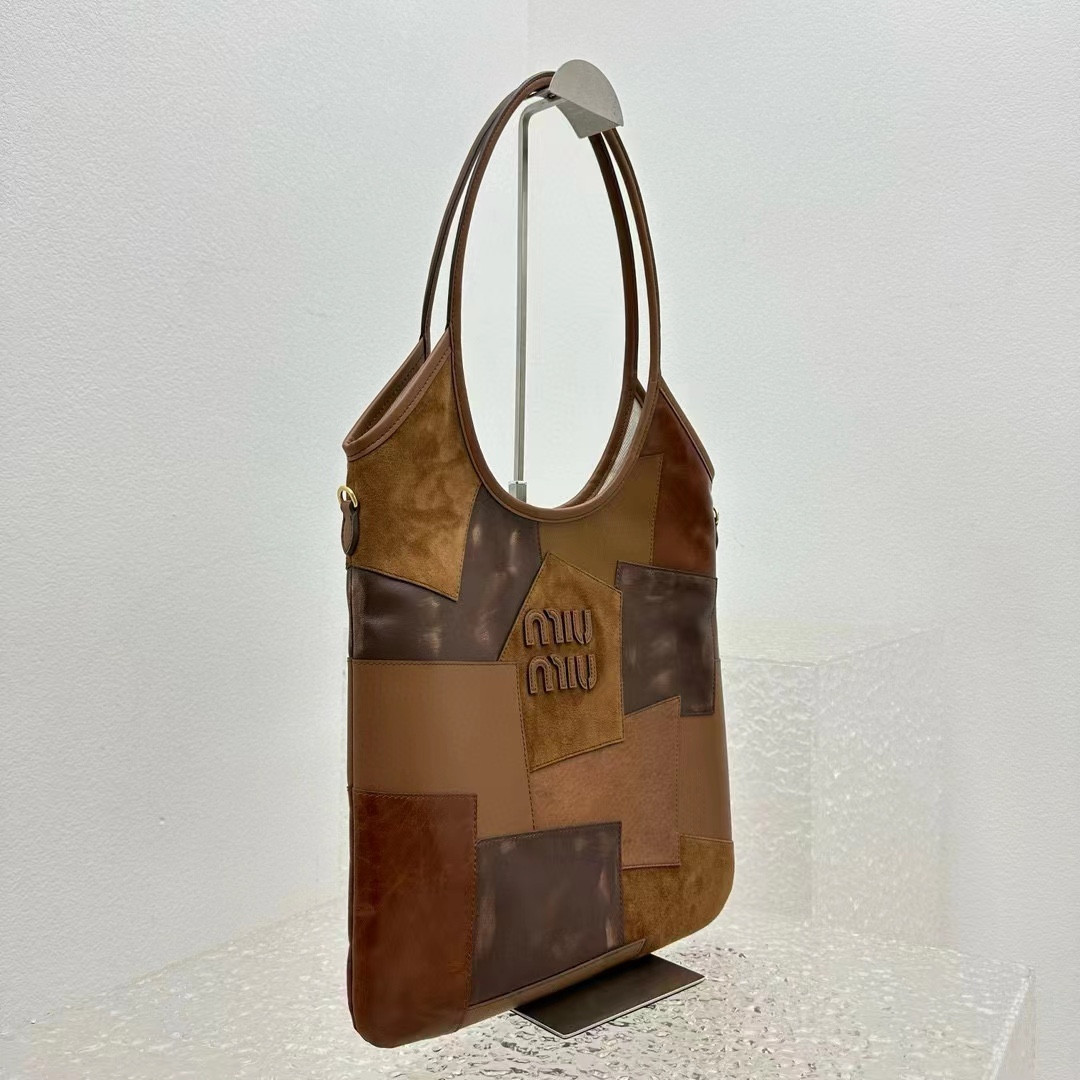 M1v M1v ivy leather patchwork bag 40x35cm