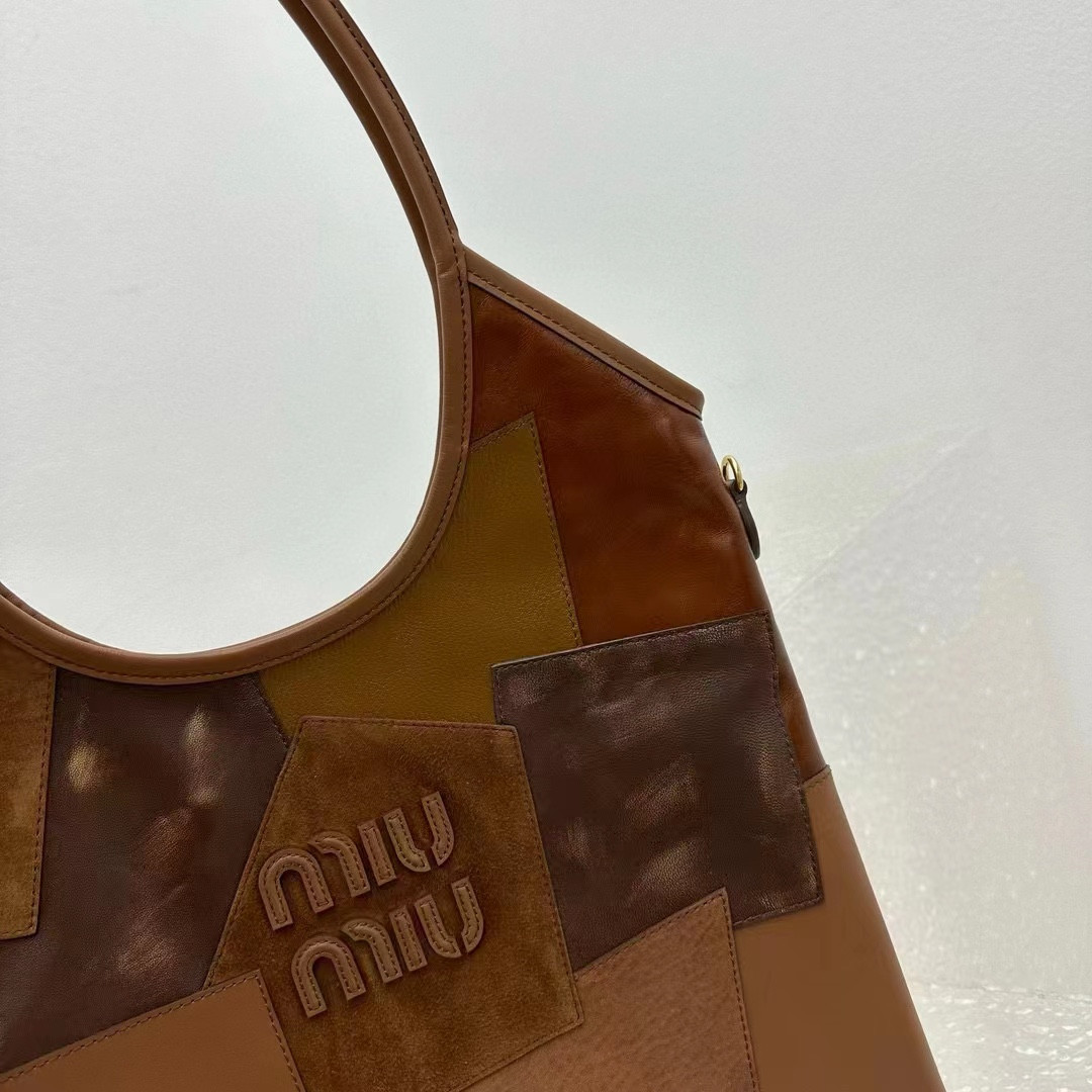 M1v M1v ivy leather patchwork bag 40x35cm