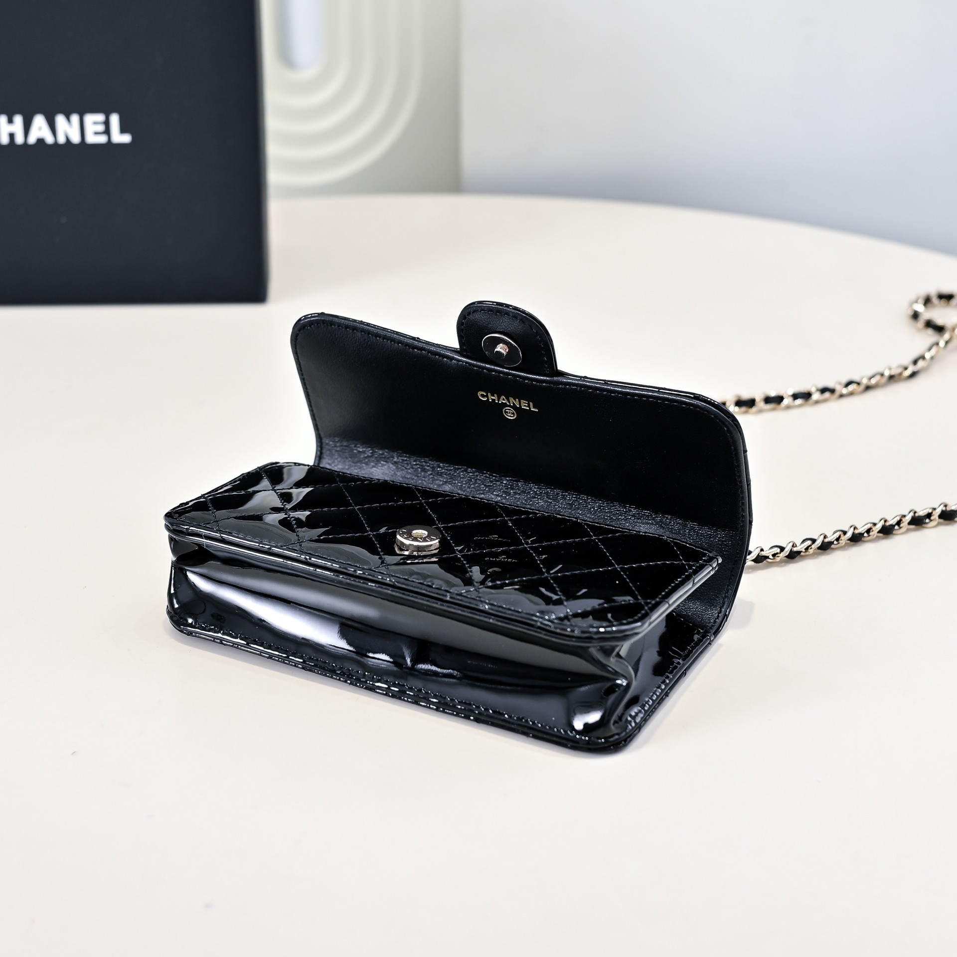 Ch*el classic handbag with top handle 17x10x4.5cm