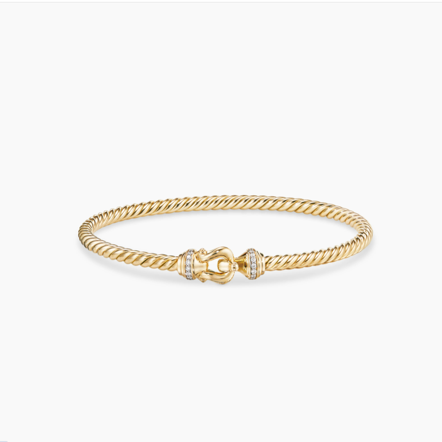dau1d Yvrm*n 4mm gold hook with di*m*nds bracelet(wrist circumference 16-20cm)