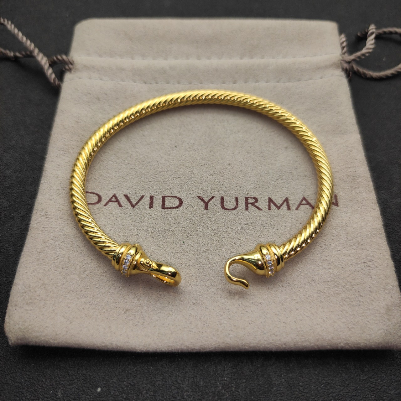dau1d Yvrm*n 4mm gold hook with di*m*nds bracelet(wrist circumference 16-20cm)
