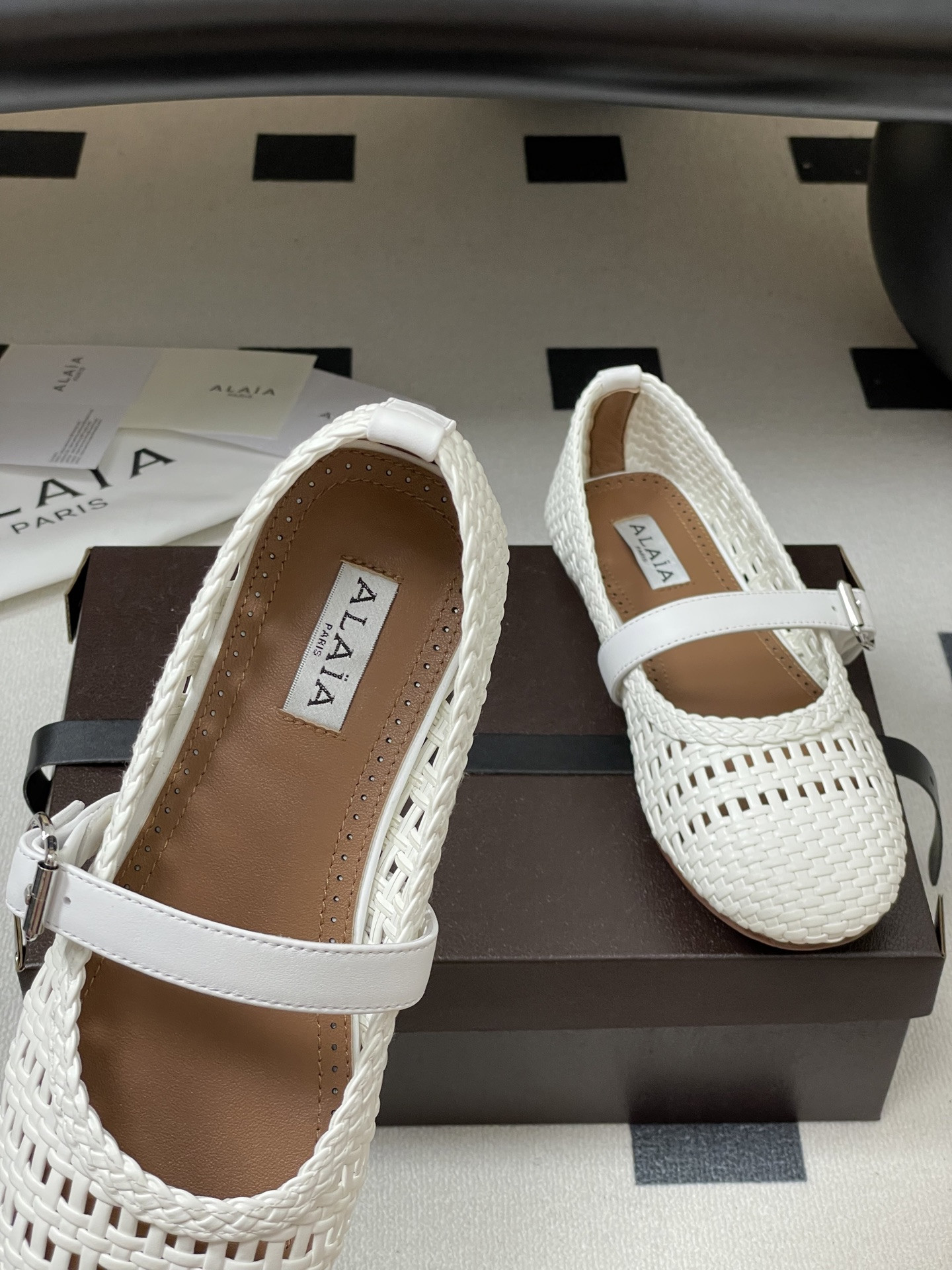 ua alaïa hollow woven mary jane flats(cusT0mized size 7-10 days production time)