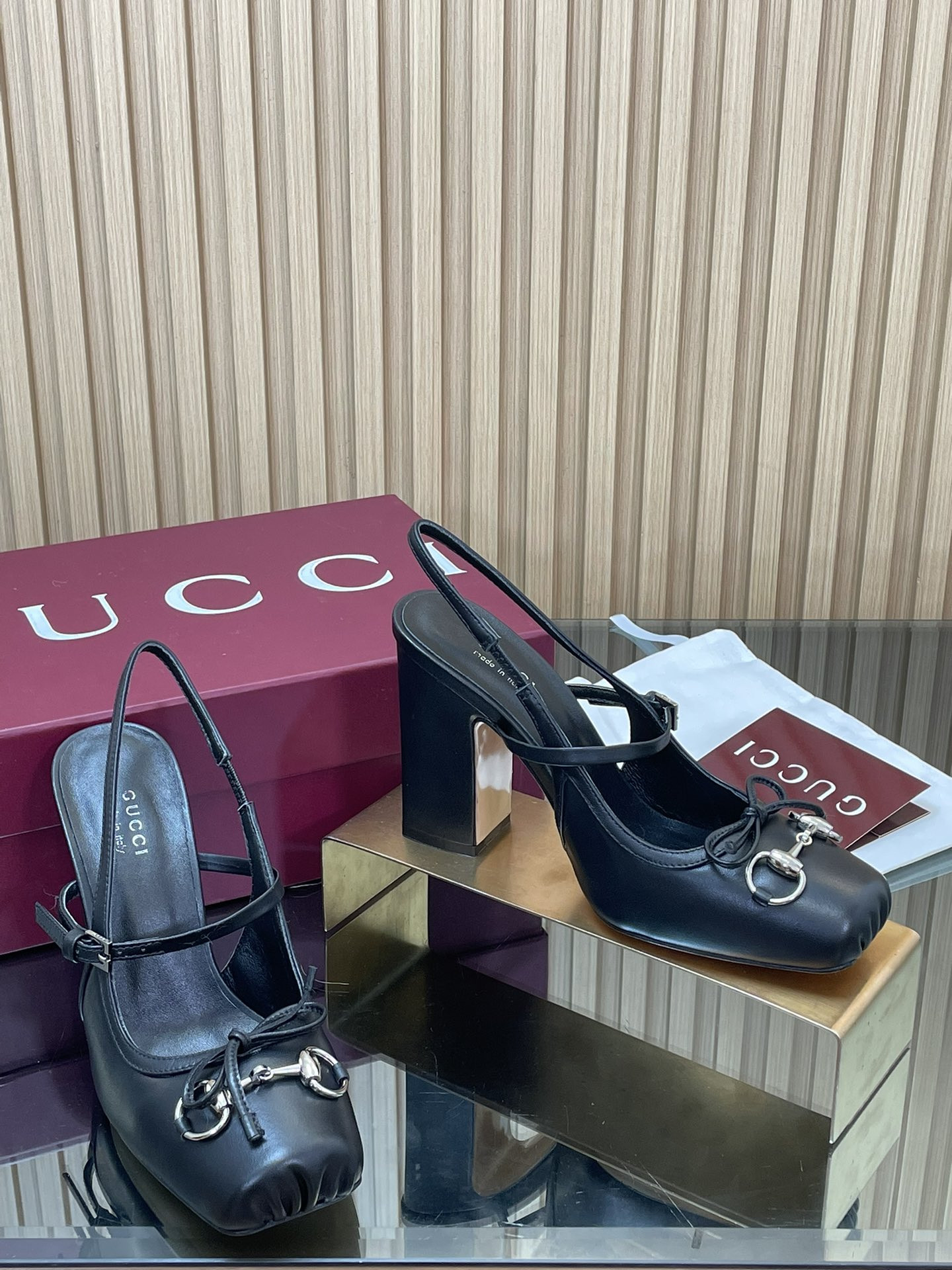 ua G*u*i G*u*i horsebit slingback pump 9.5cm heel