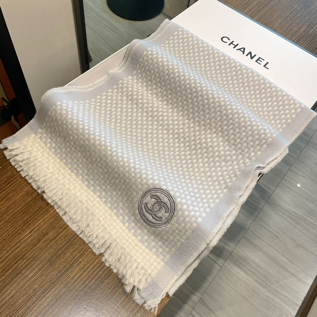 Ch*el scarf 35x200cm 100% wool